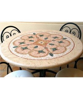 Tavolo tondo in mosaico